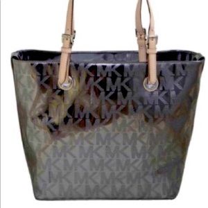 Michael Kors Metallic Mirror Shoulder Tote